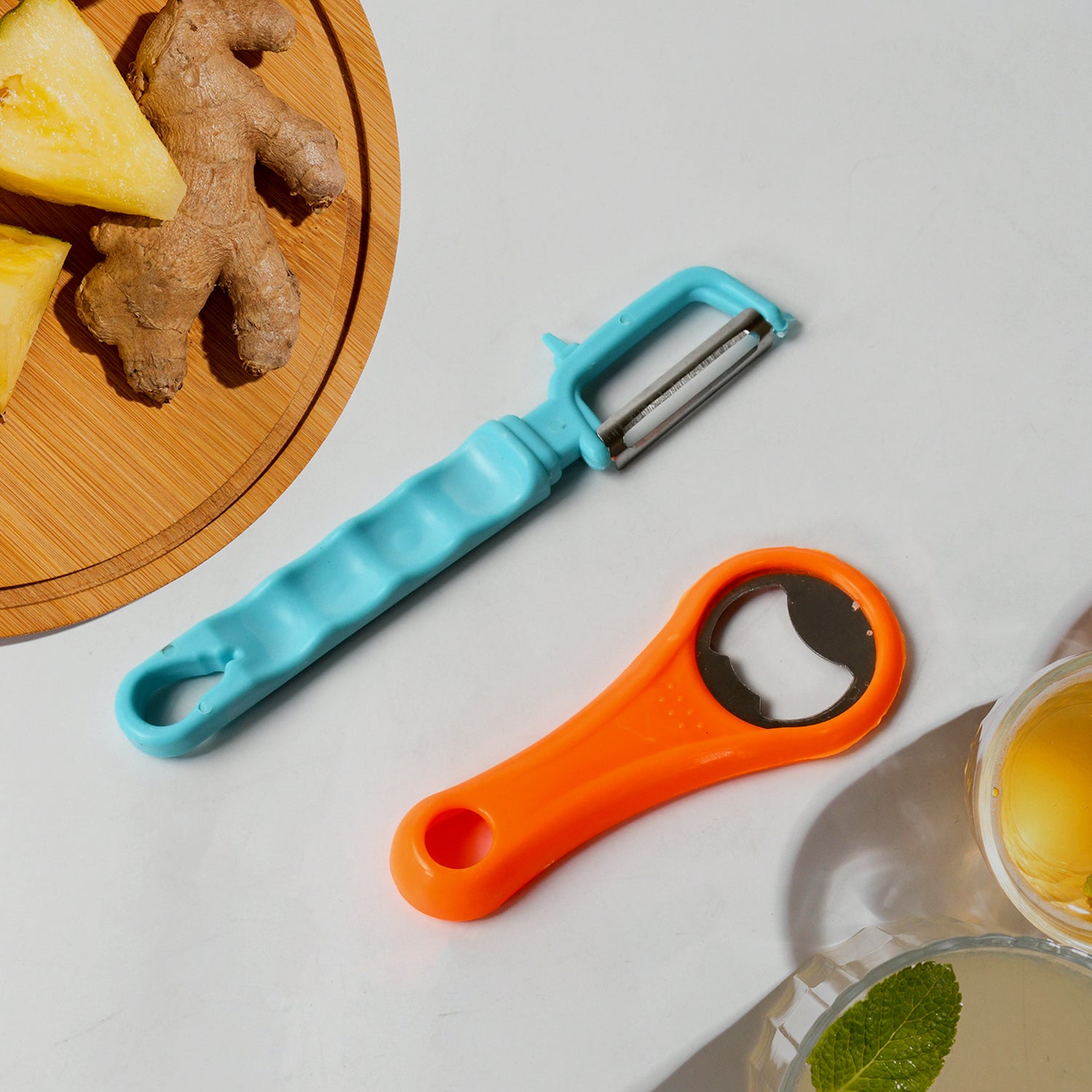 Vegetable Fruit Peelers Slicer & Bottle Opener, Kitchen Peeler For Veggie Fruit Potato Carrot, Bottle Opener With Plastic Handle Bottle Openers Wine Bottle Opener Cold Drink Bottle Opener (2Pc) Vegetable Fruit Peelers Slicer & Bottle Opener, Kitchen Peeler For Veggie Fruit Potato Carrot, Bottle Opener With Plastic Handle Bottle Openers Wine Bottle Opener Cold Drink Bottle Opener (2Pc)